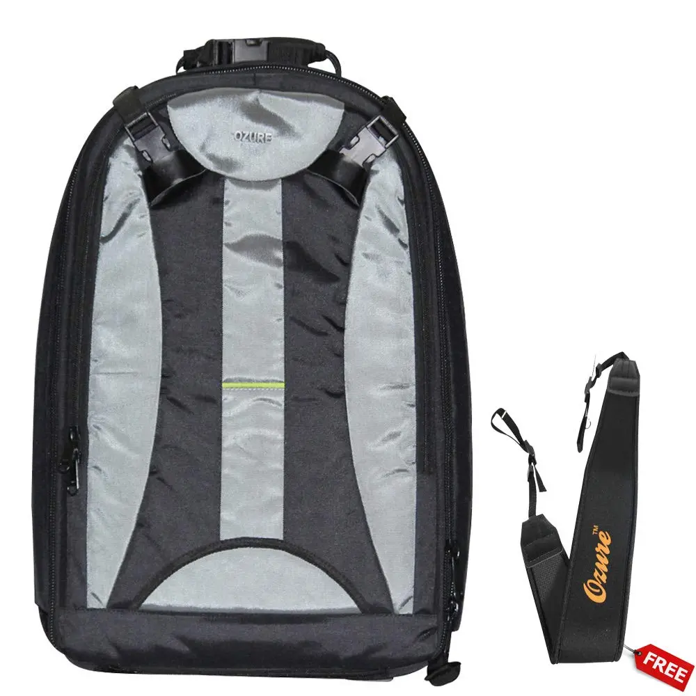 Ozure B21 Camera Backpack 20 Inch (Grey/Black) – Padded & Water-Resistant for DSLR/Mirrorless