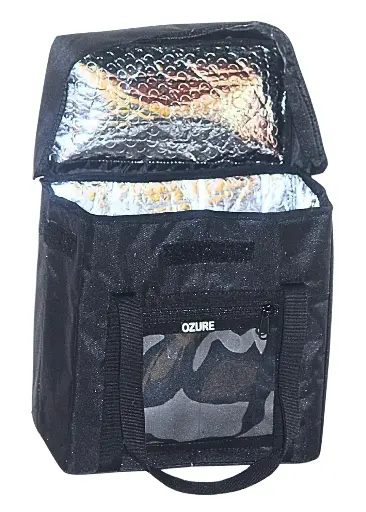 [OZMSLIG] Ozure Heat Shield Medium Insulated Gear Bag | Heavy-Duty 1000D Nylon | Foldable Design | Velcro Closure | Thermal Aluminum Lining | Water-Resistant & Easy-Clean (Black, M)