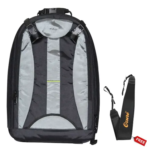 Ozure B21 Camera Backpack 20 Inch (Grey/Black) – Padded & Water-Resistant for DSLR/Mirrorless